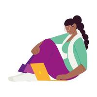 woman using laptop vector