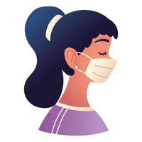 woman facial mask vector