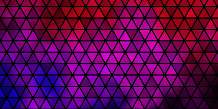 Fondo de vector rojo rosa claro con líneas triángulos