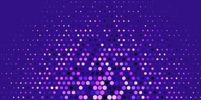 Fondo de vector púrpura claro con círculos brillo ilustración abstracta con patrón de gotas de colores para anuncios comerciales