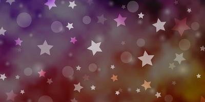 Light Purple Pink vector template with circles stars Abstract illustration with colorful spots stars Design for wallpaper fabric makers