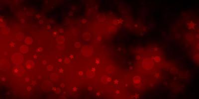 Dark Red vector texture with circles stars Illustration with set of colorful abstract spheres stars Template for business cards websites