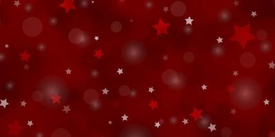 Dark Red vector backdrop with circles stars Colorful disks stars on simple gradient background Template for business cards websites