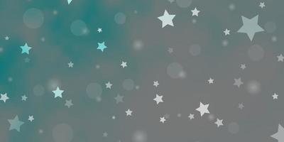 textura de vector azul claro con círculos estrellas ilustración colorida con patrón de estrellas de puntos degradados para el diseño de fondos de pantalla de tela