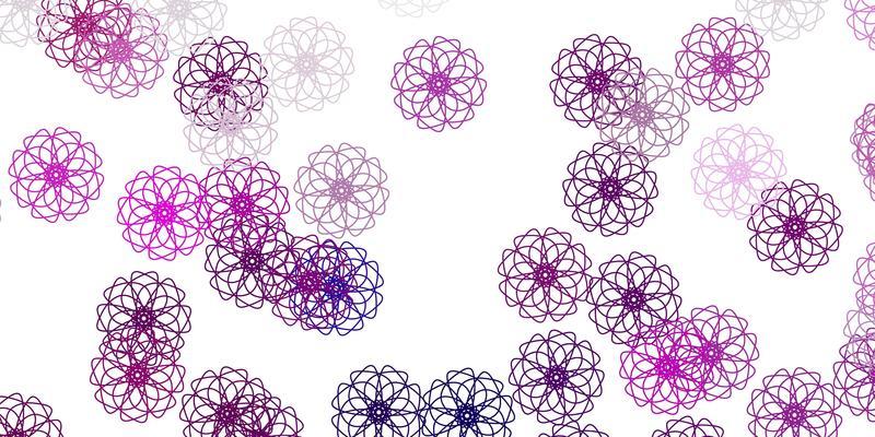 Light pink vector doodle pattern with flowers