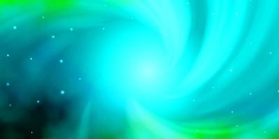 plantilla de vector verde azul claro con estrellas de neón ilustración colorida en estilo abstracto con tema de estrellas de degradado para teléfonos celulares