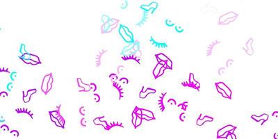 Light Pink Blue vector pattern with feminism elements