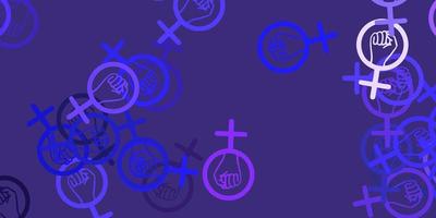 Light Purple vector background with woman symbols