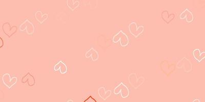 Light Red vector texture with lovely hearts