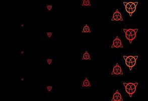 Dark Red Yellow vector backdrop with mystery symbols