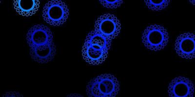 Plantilla de vector azul oscuro con signos de gripe