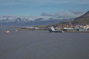 Mining port of Longyearbyen Svalbard in Norway photo