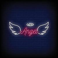 Angel Neon Signs Style Text Vector