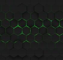 Concepto de tecnología futurista de fondo hexagonal verde abstracto vector