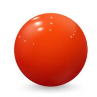 esfera brillante bola roja realista aislado en blanco vector