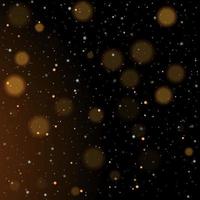 Gold bokeh shiny glittering golden and silver stars vector