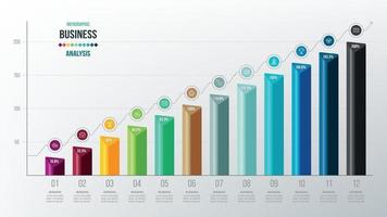 Plantilla de infografía de concepto de negocio con opción de porcentaje. vector