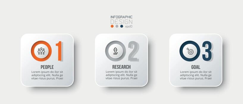 Plantilla de negocio de infografía con diseño de paso u opción. vector