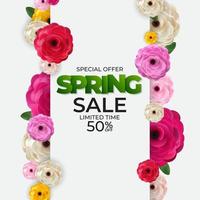 Spring Sale Background Poster Template vector