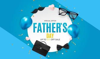 Father s Day Sale Background. Poster, flyer, greeting card, header for website vector