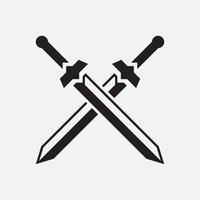 Crossed swords vector icon illustration