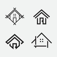 logotipo y símbolo de la construcción de viviendas vector