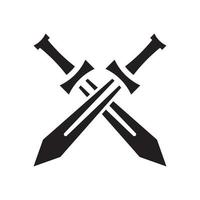 Crossed swords vector icon illustration