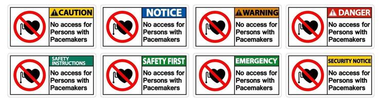 No Access For Persons With Pacemaker Symbol Sign On White Background vector