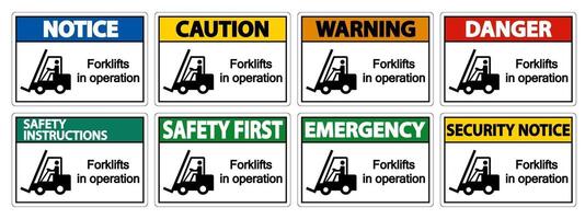 forklifts in operation Symbol Sign Isolate on transparent Background,Vector Illustration vector