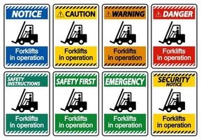 forklifts in operation Symbol Sign Isolate on transparent Background,Vector Illustration vector