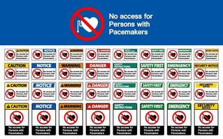 No Access For Persons With Pacemaker Symbol Sign On White Background vector