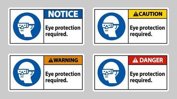 Sign Eye Protection Required on white background vector