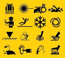 Warning signs,industrial hazards icon labels Sign vector