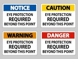 Eye Protection Required Beyond This Point on white background vector