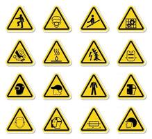 Warning Hazard Symbols labels Sign Isolate on White Background,Vector Illustration vector