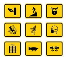 Warning Hazard Symbols labels Sign Isolated on White Background,Vector Illustration vector