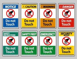 Do Not Touch Symbol Sign Isolate On White Background vector