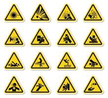 Warning Hazard Symbols labels Sign Isolate on White Background,Vector Illustration vector