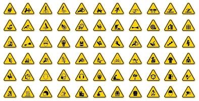 Warning Hazard Symbols labels Sign Isolate on White Background,Vector Illustration vector