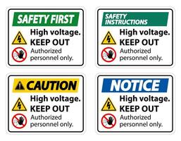 High Voltage Keep Out Sign Isolate On White Background,Vector Illustration EPS.10 vector