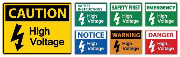 High voltage Sign Isolate On White Background,Vector Illustration EPS.10 vector