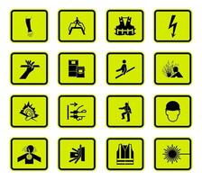 Warning Hazard Symbols labels Sign Isolated on White Background,Vector Illustration vector