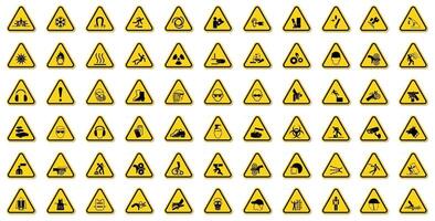 Warning Hazard Symbols labels Sign Isolate on White Background,Vector Illustration vector