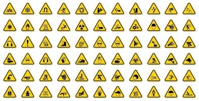 Warning Hazard Symbols labels Sign Isolate on White Background,Vector Illustration vector