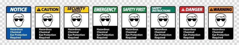 Hazardous Chemical Eye Protection Required Symbol Sign Isolate on transparent Background,Vector Illustration vector