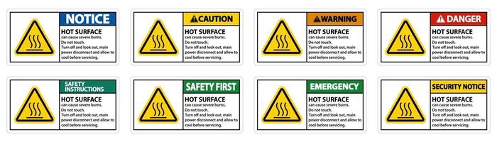 Hot surface sign on white background vector