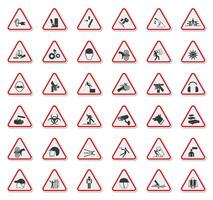 Warning Hazard Symbols labels Sign Isolate on White Background,Vector Illustration vector