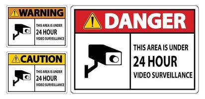 This Area Is Under 24 hour Video Surveillance Symbol Sign Isolated on White Background,Vector Illustration vector