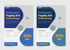 Disinfection services flyer. Cleaning service flyer. House cleaning service poster flyer template. Office cleaning service promotion flyer leaflet vector