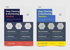 Disinfection services flyer. Cleaning service flyer. House cleaning service poster flyer template. Office cleaning service promotion flyer leaflet vector